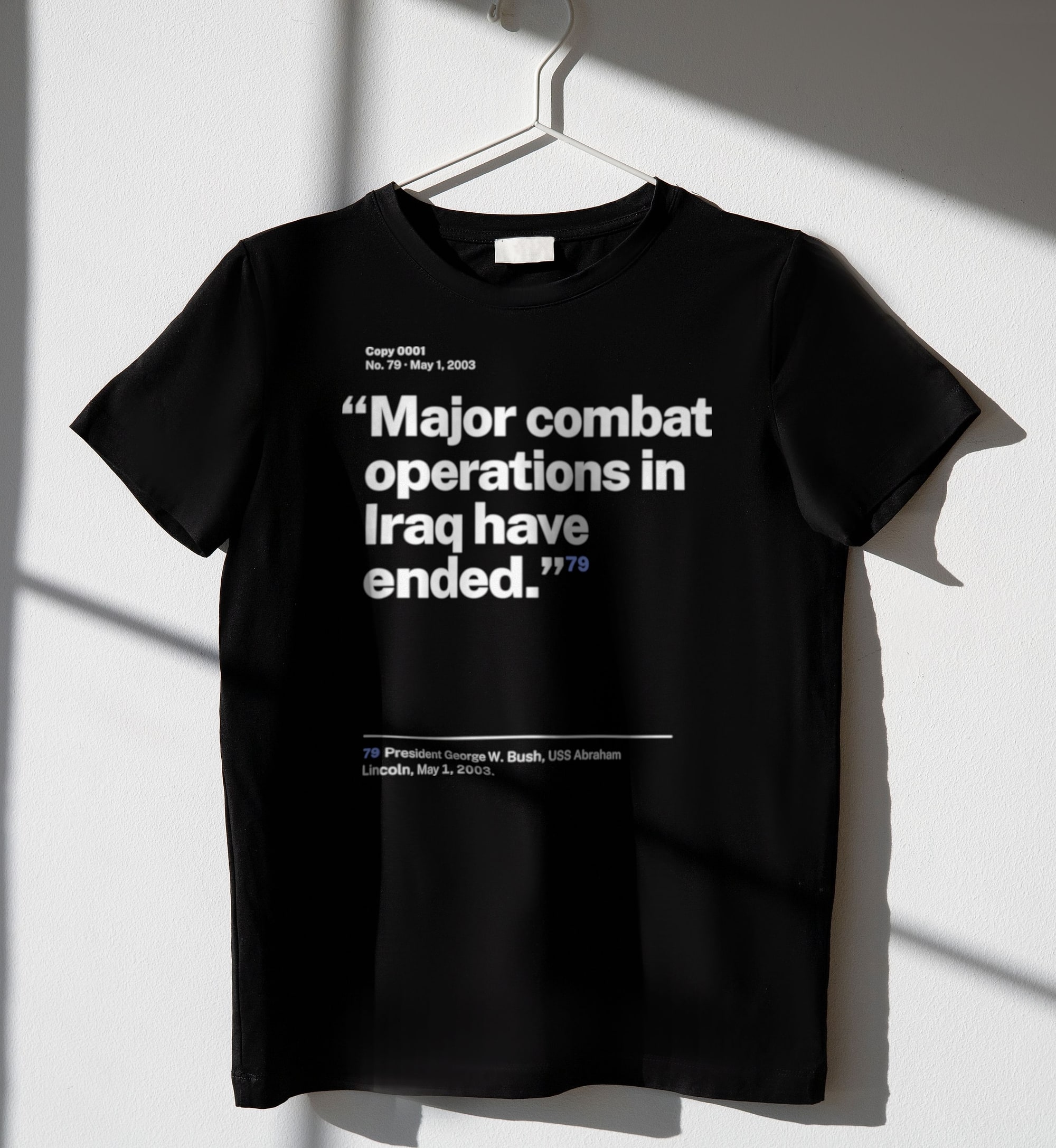 No. 0079, statement style, black tee on a hanger