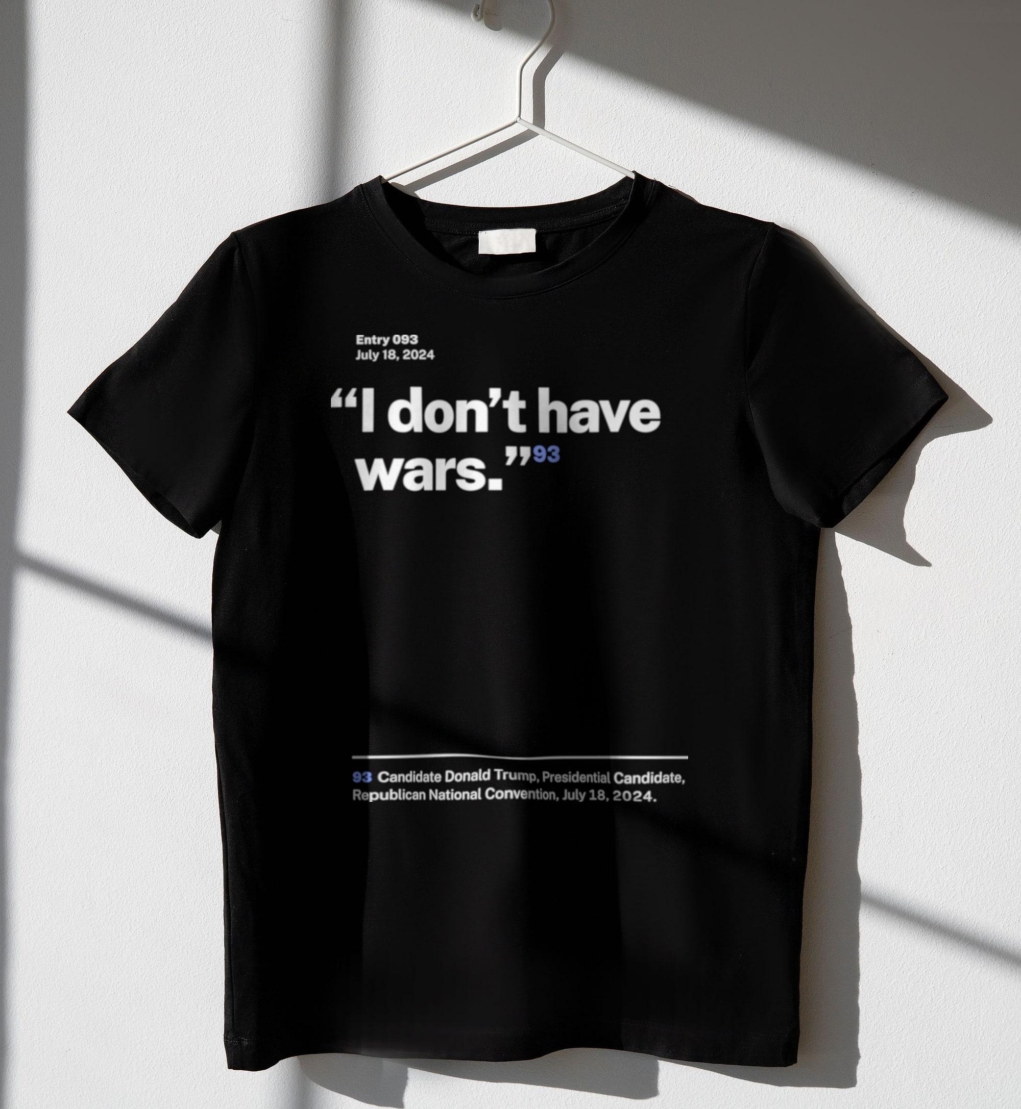 No. 0093, statement style, black tee on a hanger