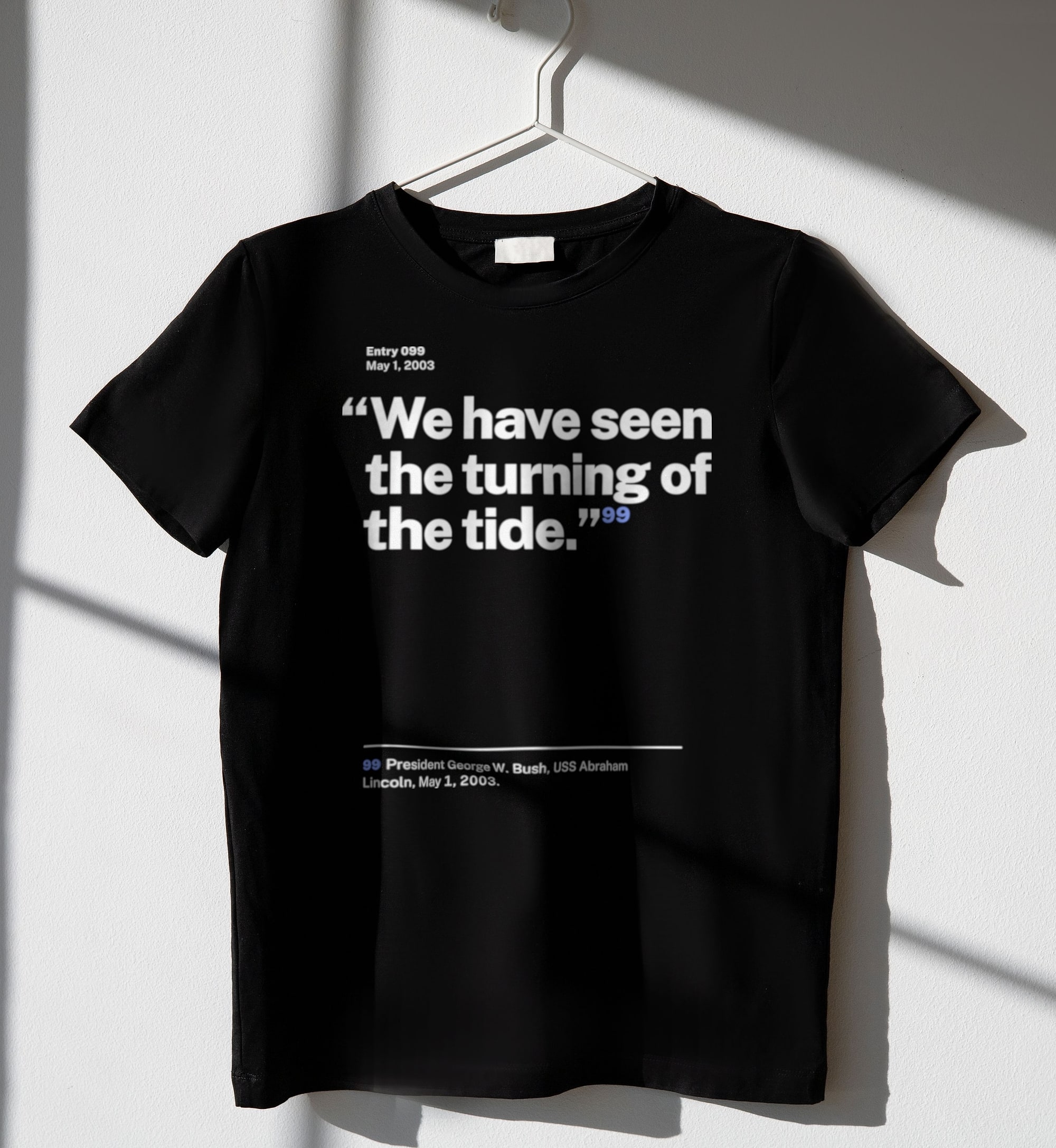 No. 0099, statement style, black tee on a hanger